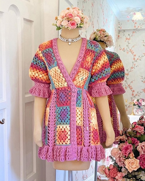 Wrap Around Crochet Dress
