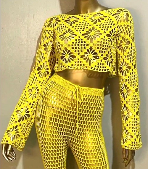 crochet floral lace stitch top
