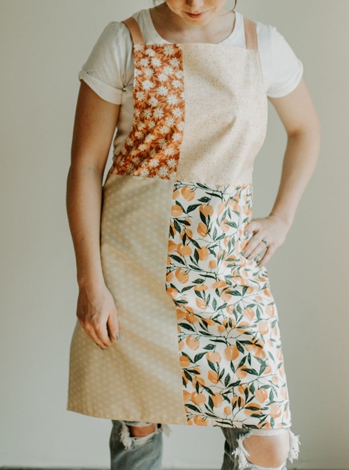 Free Modern Patchwork Apron Tutorial