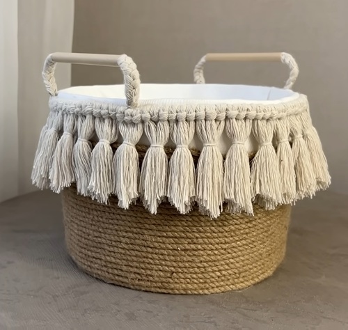 Macrame Fringe Basket Free Patterns