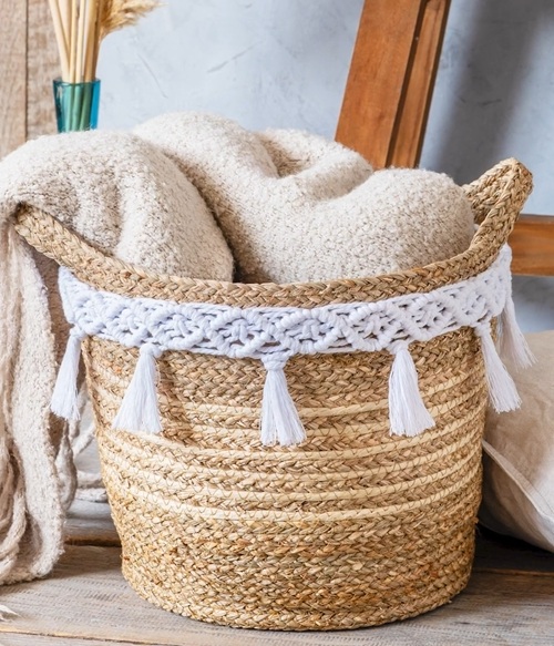 Macrame Fringe Basket Free Patterns
