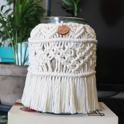 DIY Macrame Jar Cover Tutorial