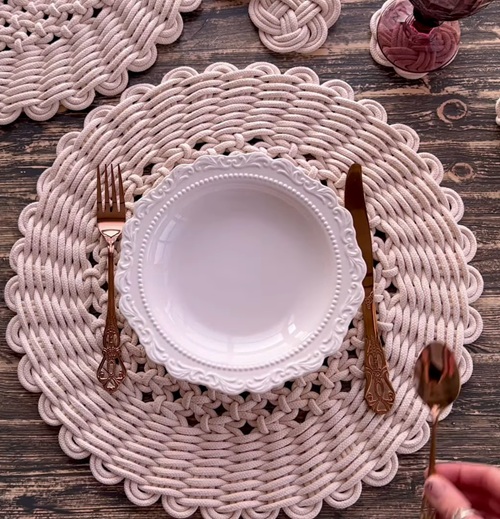 round Macrame Placemat Free Patterns