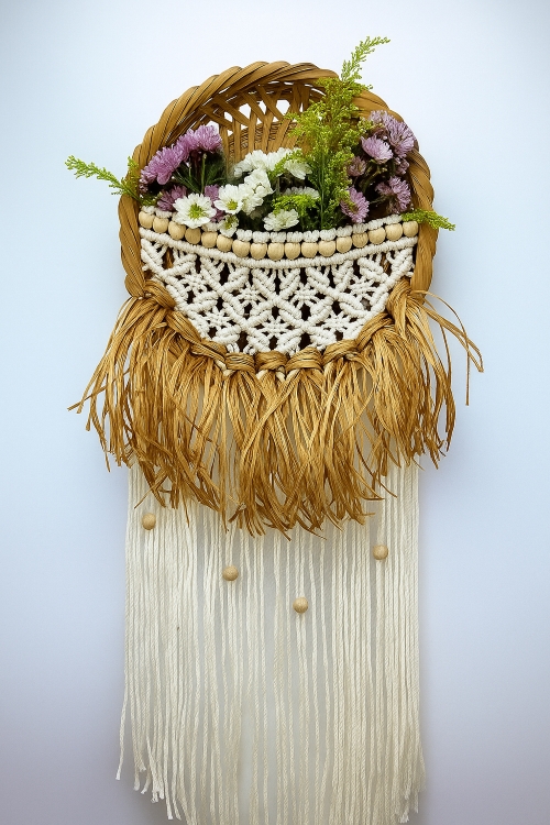 Macrame Raffia Basket