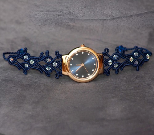 Macrame watch bracelet