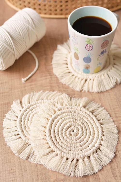 round Macrame Coasters Free Patterns