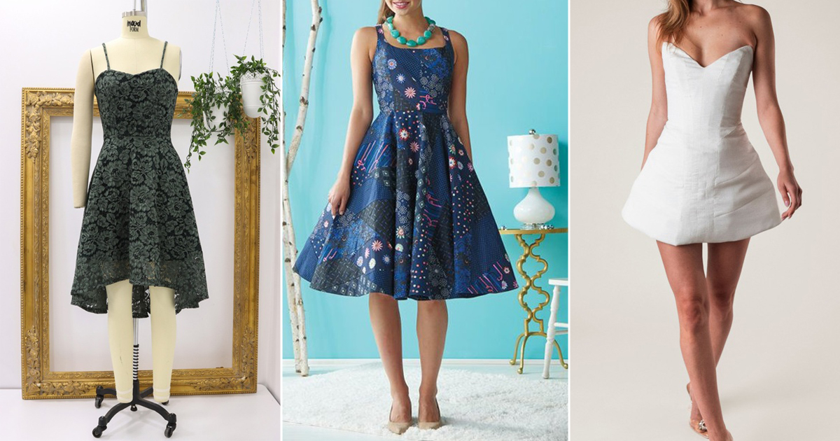 Self Patterned Sleeveless Short Dress main image 1