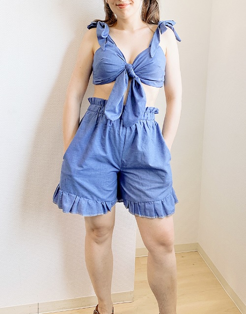 DIY Ruffle Hem Paper Bag Shorts
