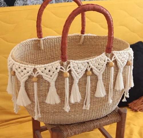 Macrame Fringe for basket