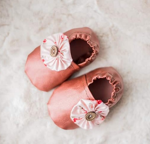 Sew Faux Leather Baby Slippers