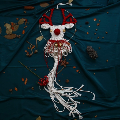 Boho Chic Christmas Reindeer Wall Art Decor