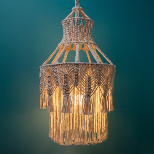 Boho Glow Macramé Chandelier