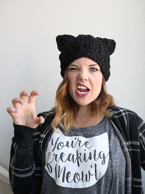Black Cat Slouch Hat