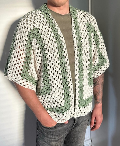 Crochet Hexagon Shirt for men