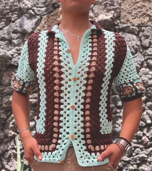 Crochet Men Shirt Free Patterns 5