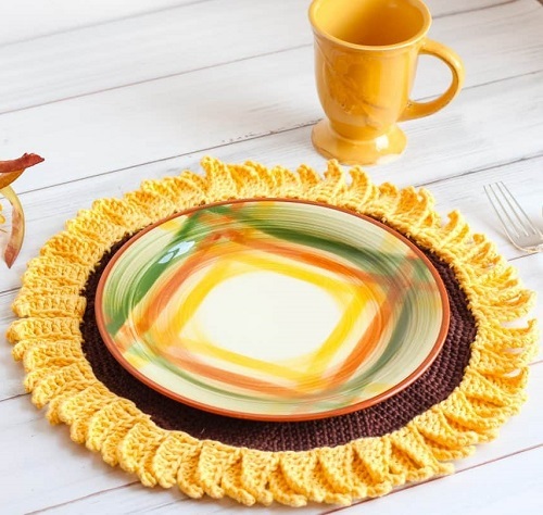 Sunflower Crochet Pattern Placemat