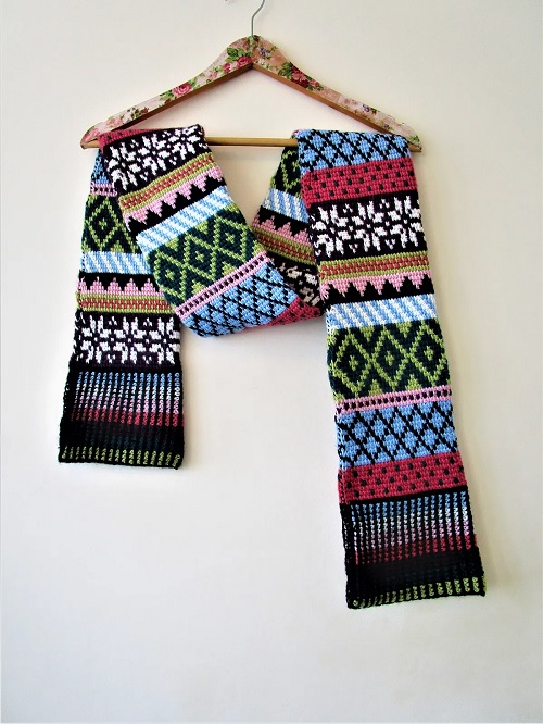 Tunisian Fair Isle Scarf