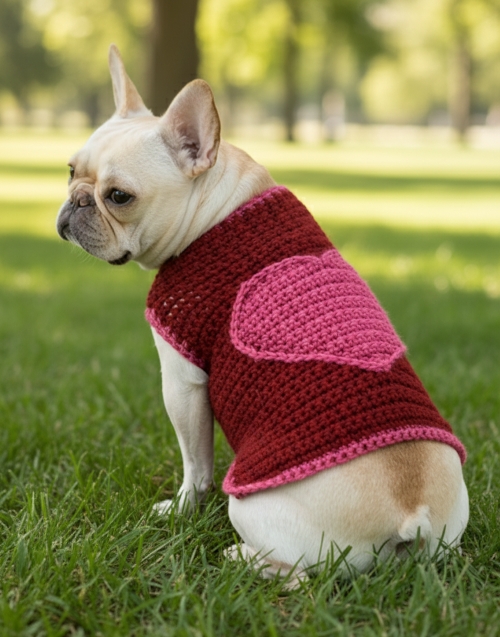 Heart Dog Crochet Sweater
