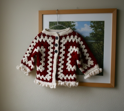 Hexagon Baby Jacket with Ruffles