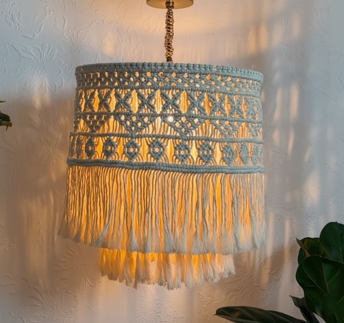 Highly Textured Bohemian Macramé Chandelier