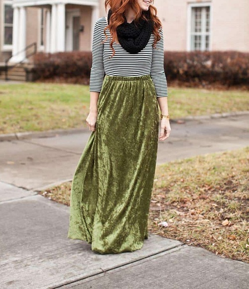 Maxi Skirt With An Elastic Waist