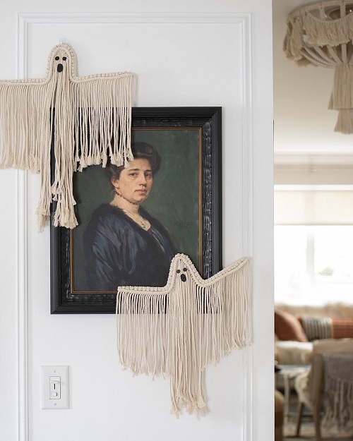 macrame ghost wall hanging