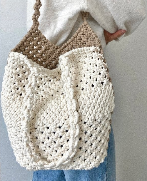 DIY Macrame Large Tote Bag