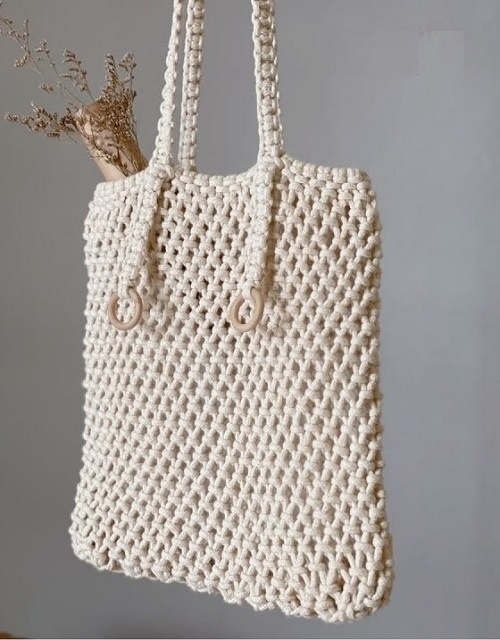 macrame tote bag