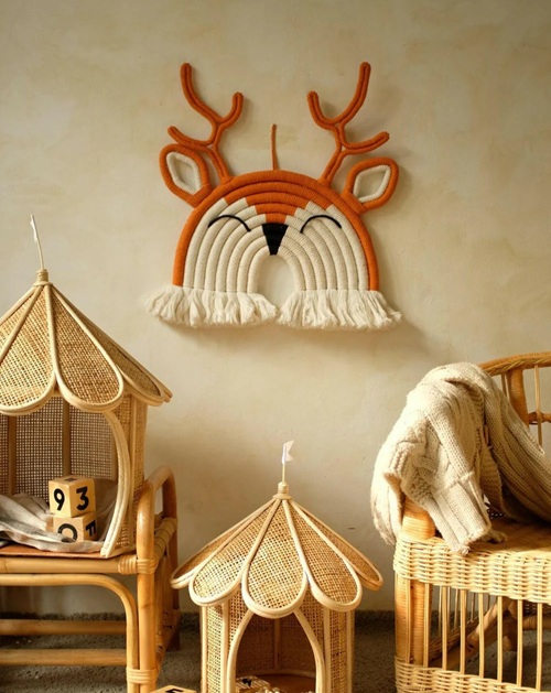 Macrame Reindeer Wall Hanging