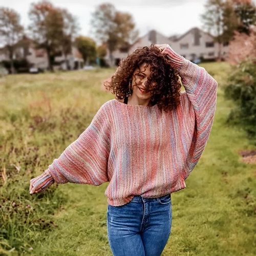 Oversized Crocheted Sunshine Sweater