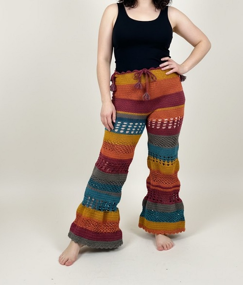 70s inspired high-waisted flare pants