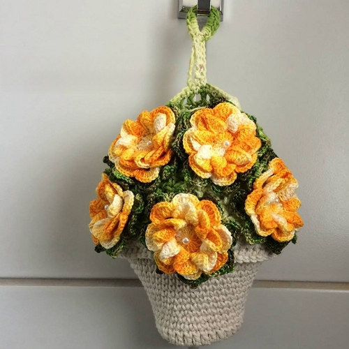 crochet hanging flower pot