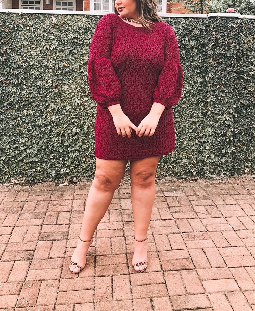 Crochet Dress With Puff Sleeves