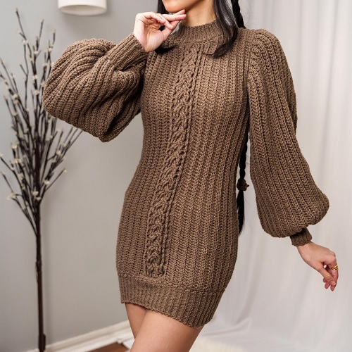 Cable Stitch Sweater Dress