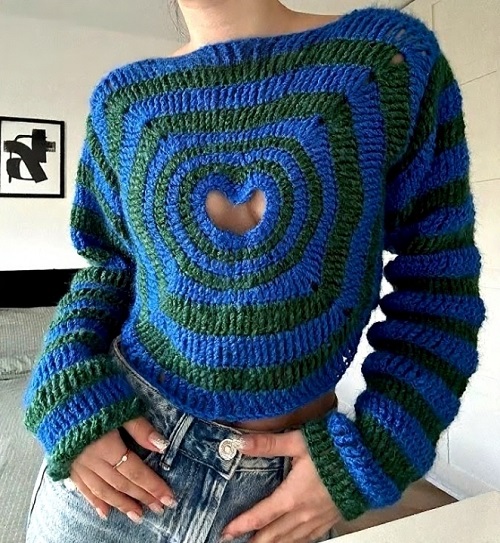 Crochet winter cut out top 3