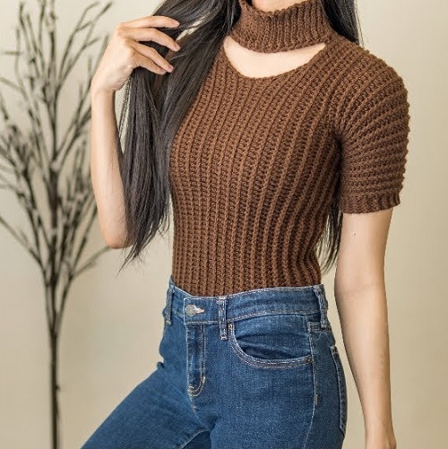 Crochet winter cut out top 9