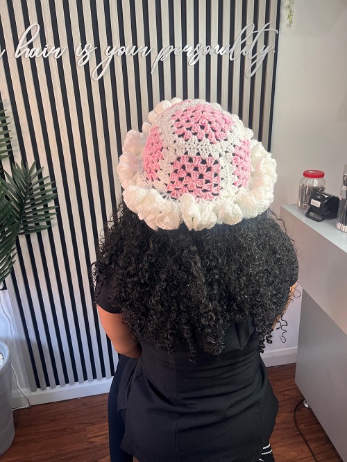 Crochet Granny Square Ruffle Hat