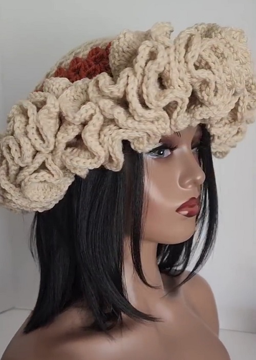 crochet granny square ruffle hat