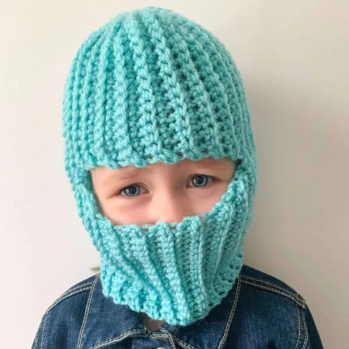 Crochet Ribbed Balaclava
