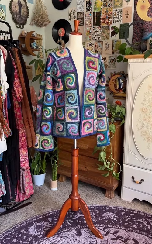 Crochet Spiral Cardigan Free Patterns 1