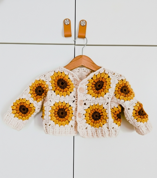 Lovely Sunflower Baby Cardigan For Winter