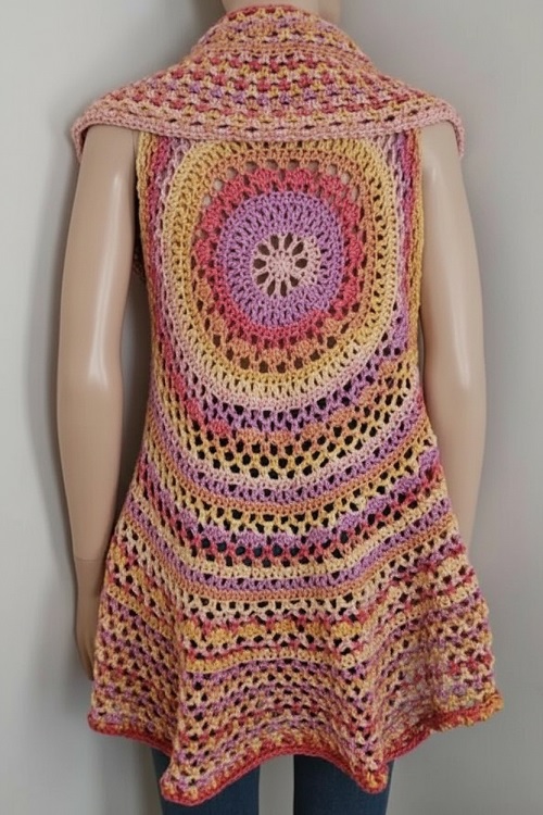 Mandala Vest Free Crochet Patterns 4