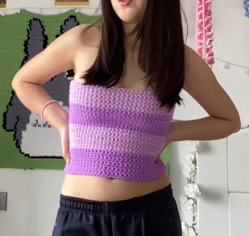 crochet tie-back top