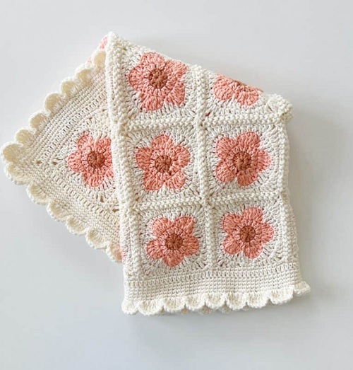 Desert Blush Field of Daisies Blanket