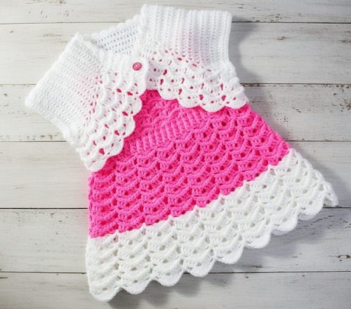 Most Popular Crochet Baby Dress & Bolero jacket Free Pattern