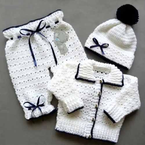 Crochet Baby Sweater Set