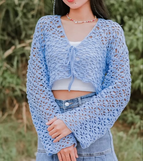 Crochet Floral Lace Cardigan Tutorial