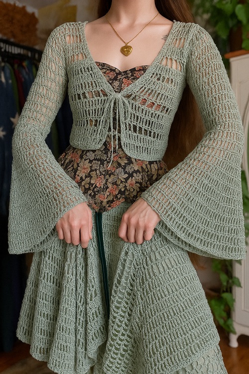 whimsical bell sleeve cardigan