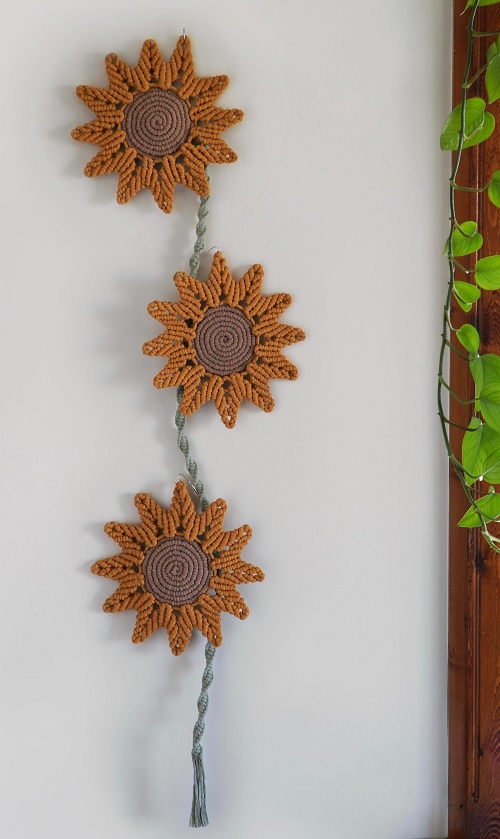 Macrame Sunflower Wall Hanging Free Patterns 2