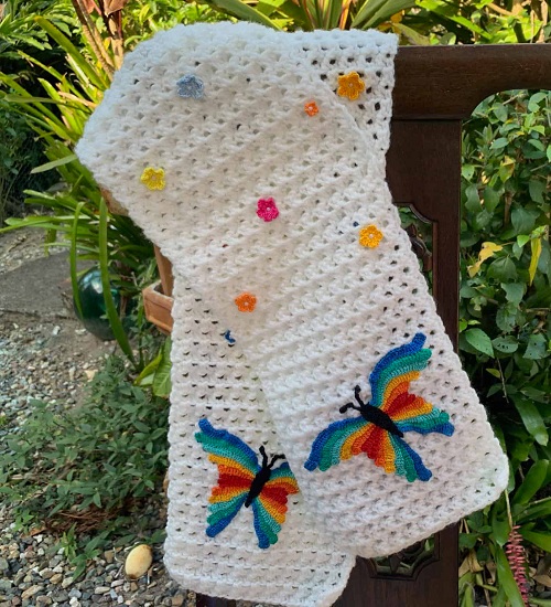 Crochet Butterfly Scarf Pattern